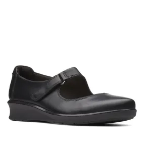 CLARKS Hope Henley Black Leather