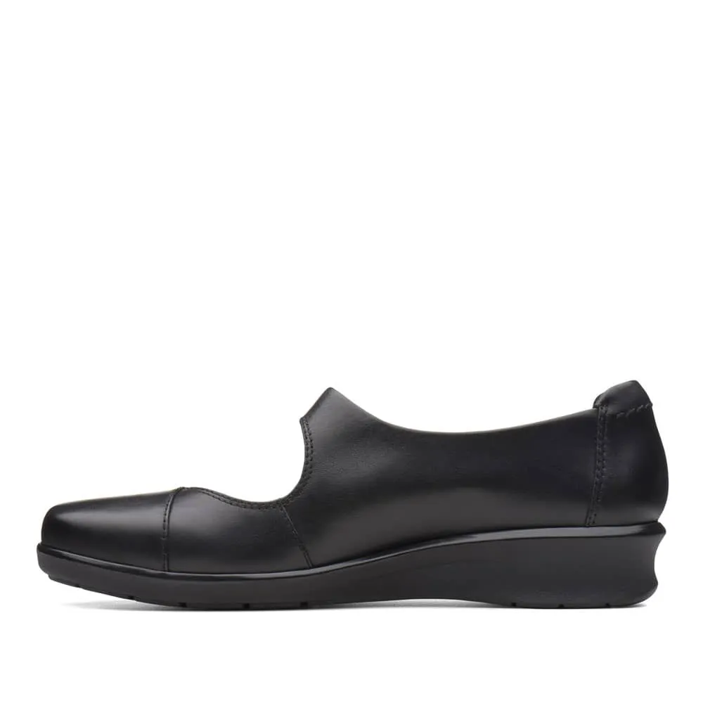 CLARKS Hope Henley Black Leather