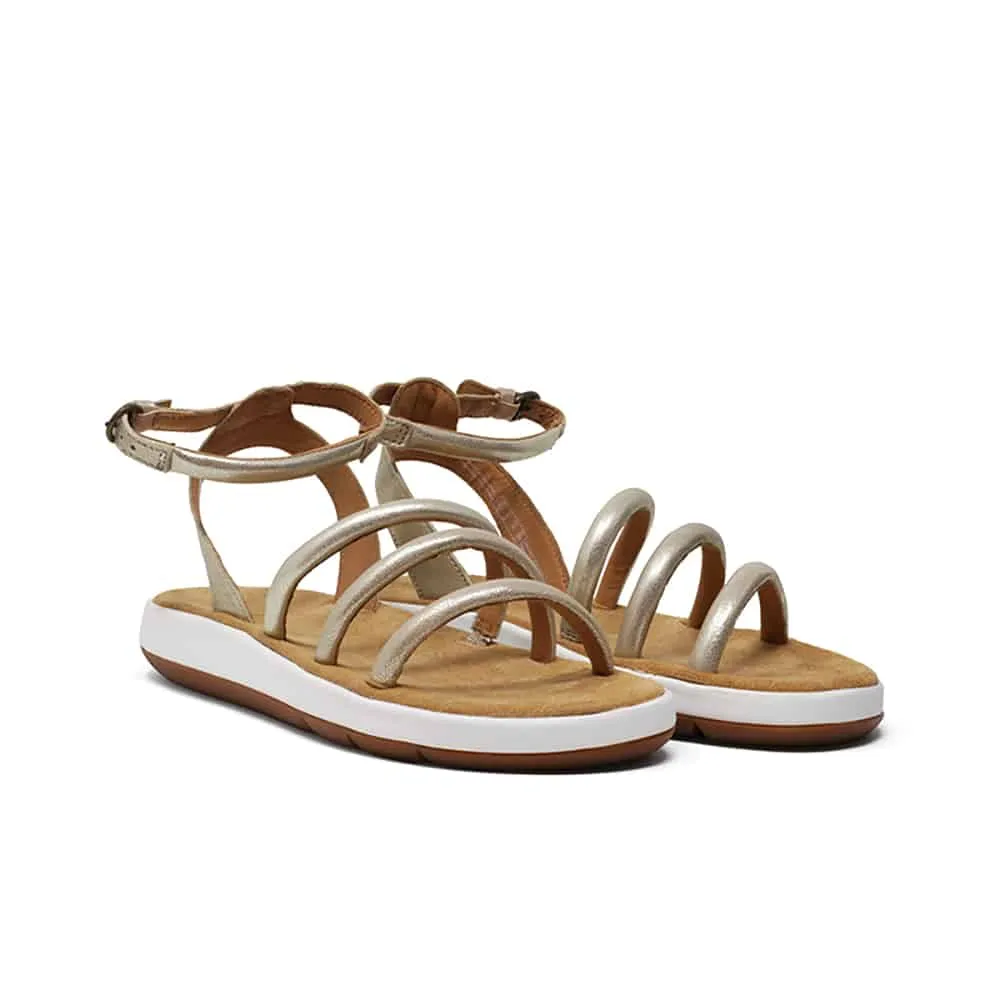 Clarks Jemsa Style 26165026 Women's Summer Leather Flat Sandals in Champagne