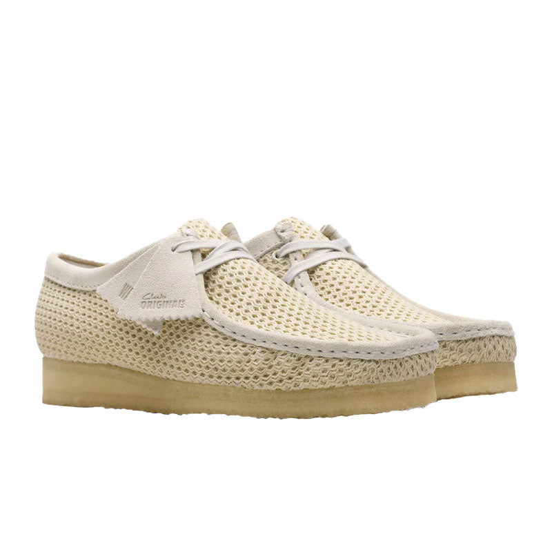 Clarks Wallabee Off White Mesh White 26175849