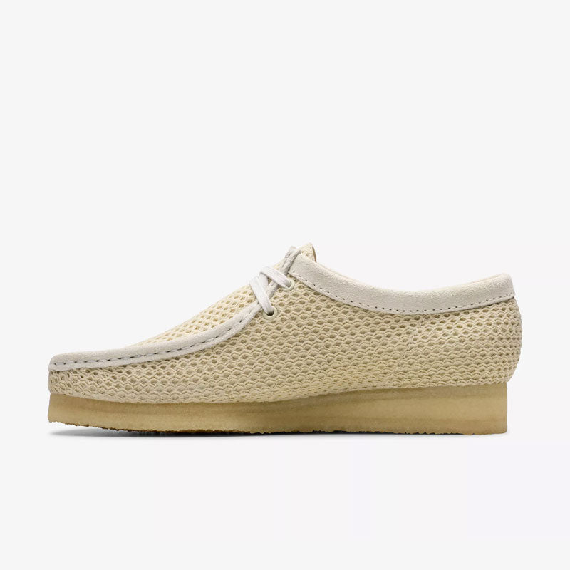 Clarks Wallabee Off White Mesh White 26175849