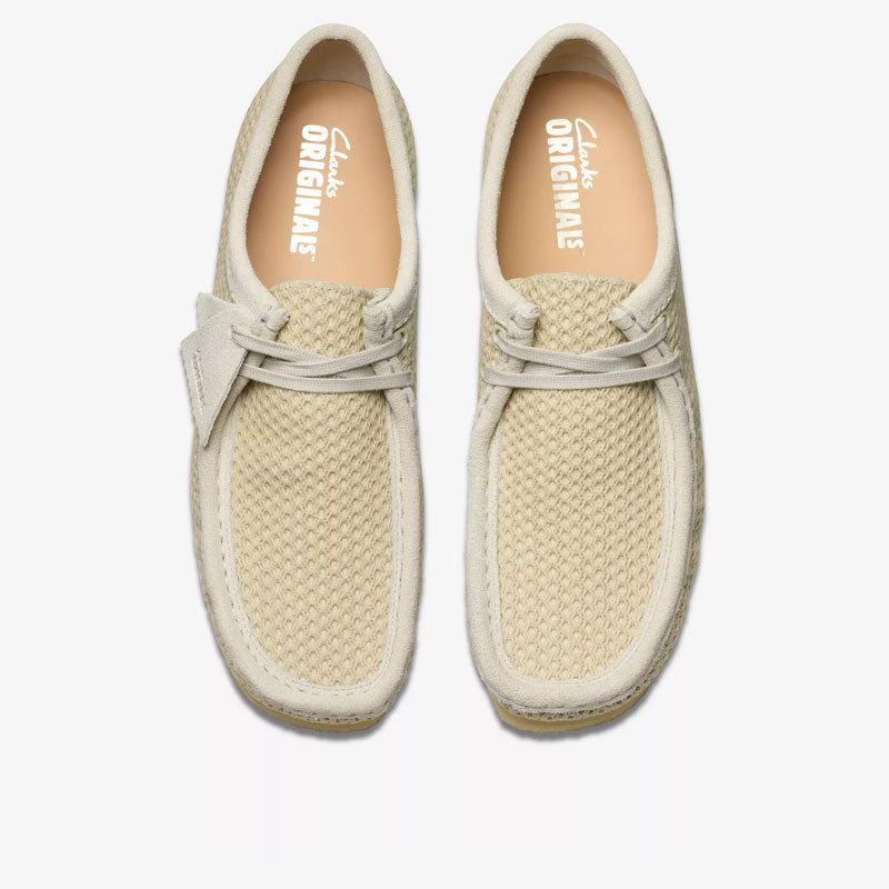 Clarks Wallabee Off White Mesh White 26175849