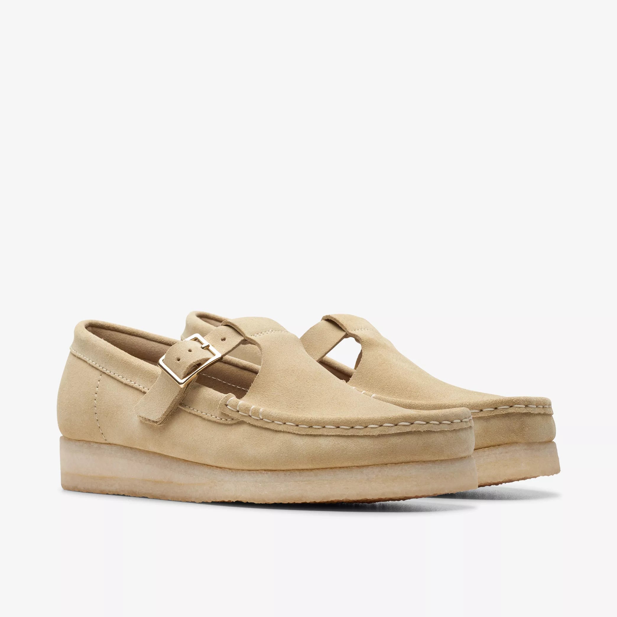 Clarks Wallabee T Bar Maple Suede