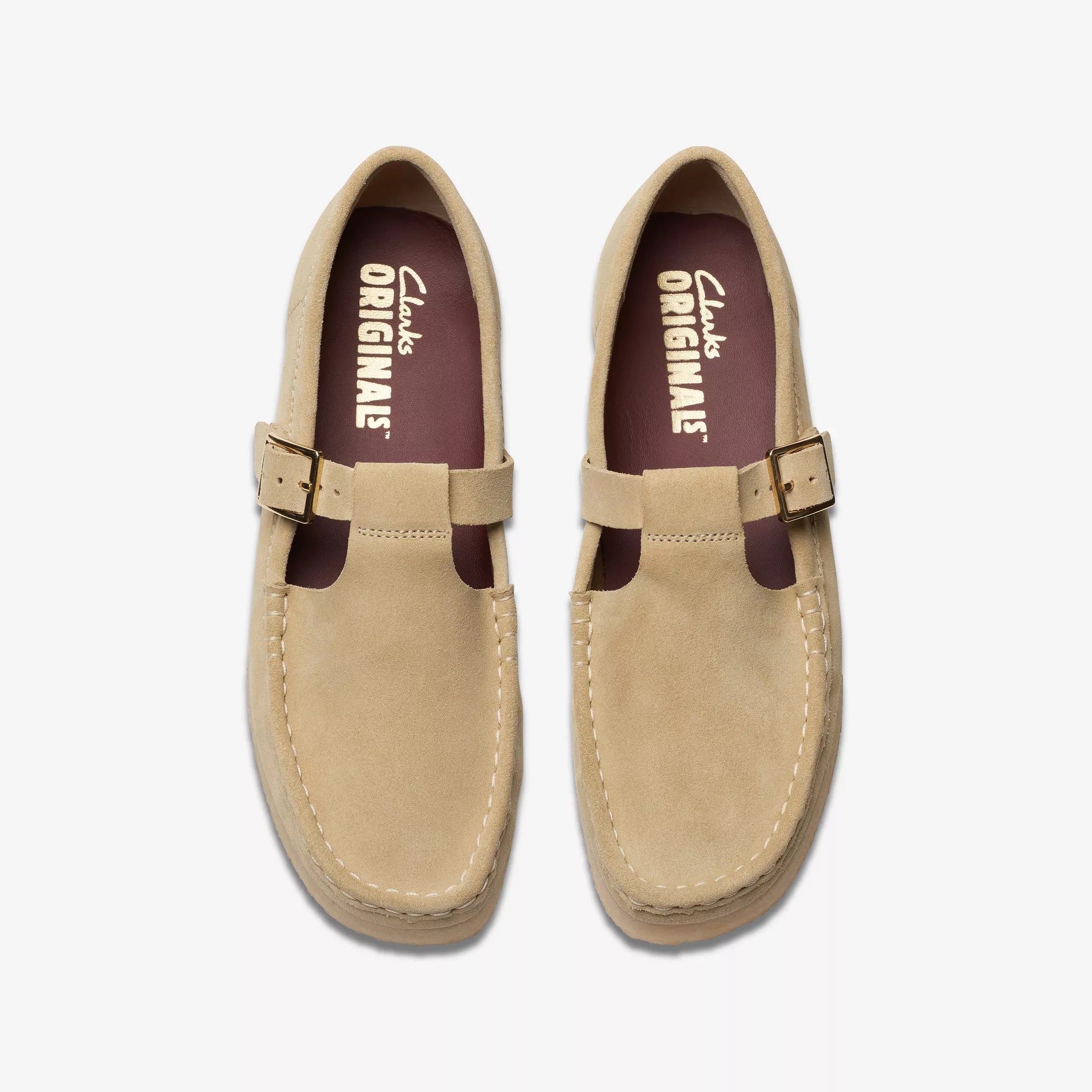 Clarks Wallabee T Bar Maple Suede