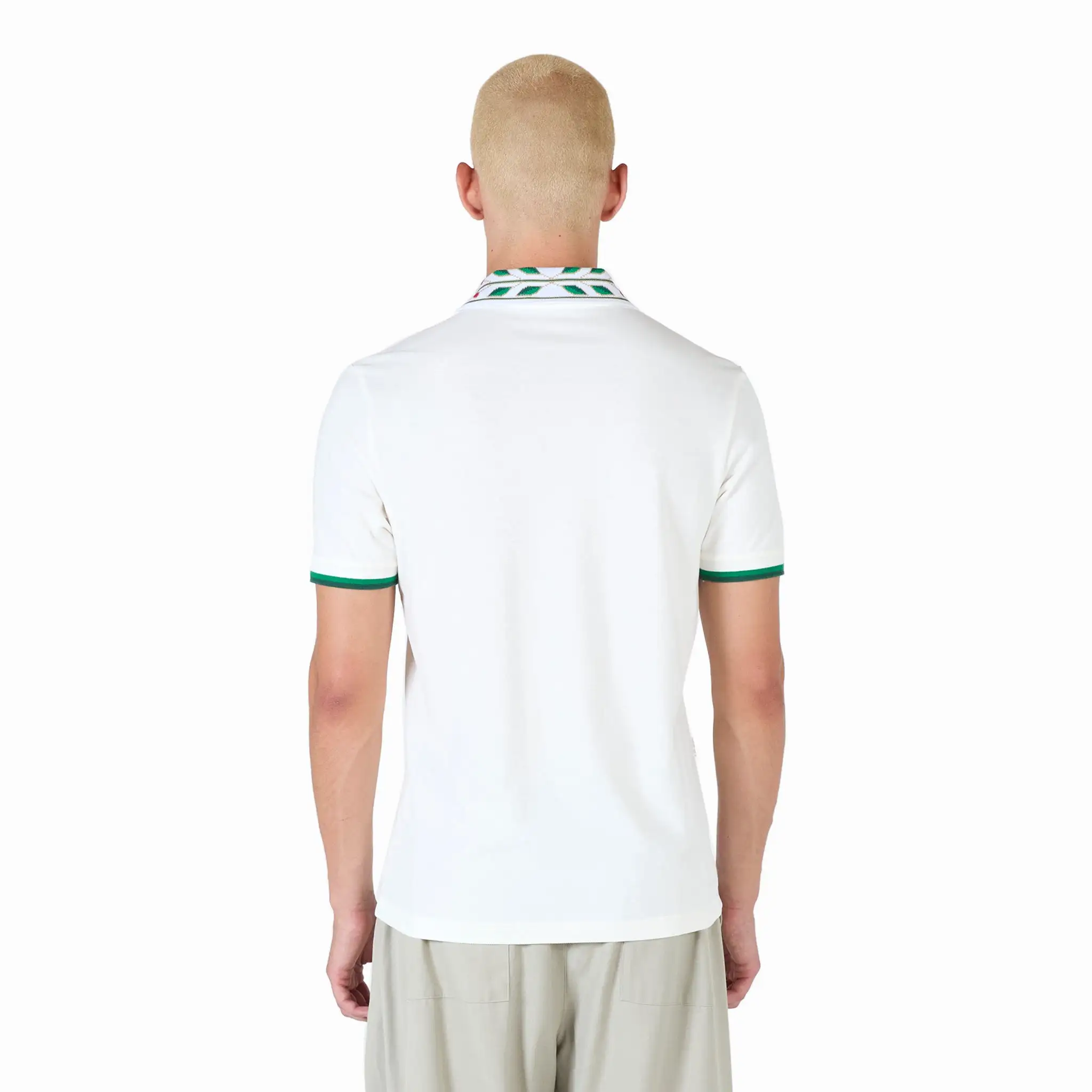 Classic Laurel Pique Polo White