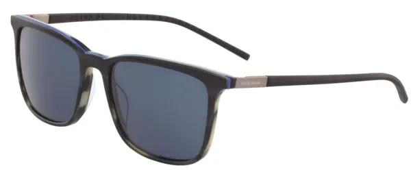 Cole Haan CH6064 010 Sunglasses Men's Black Horn/Blue Square Shape 56-18-140