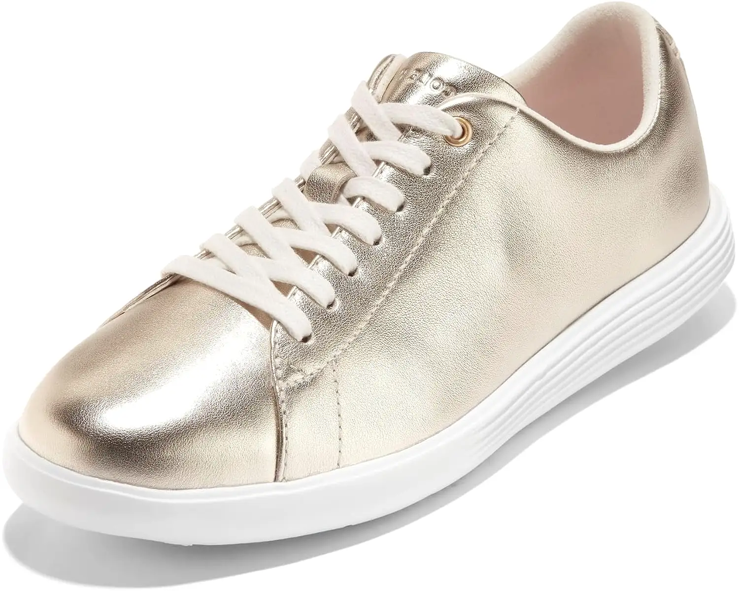 Cole Haan Grand Crosscourt II Gold Talca/Optic White Lace Up Round Toe Sneakers