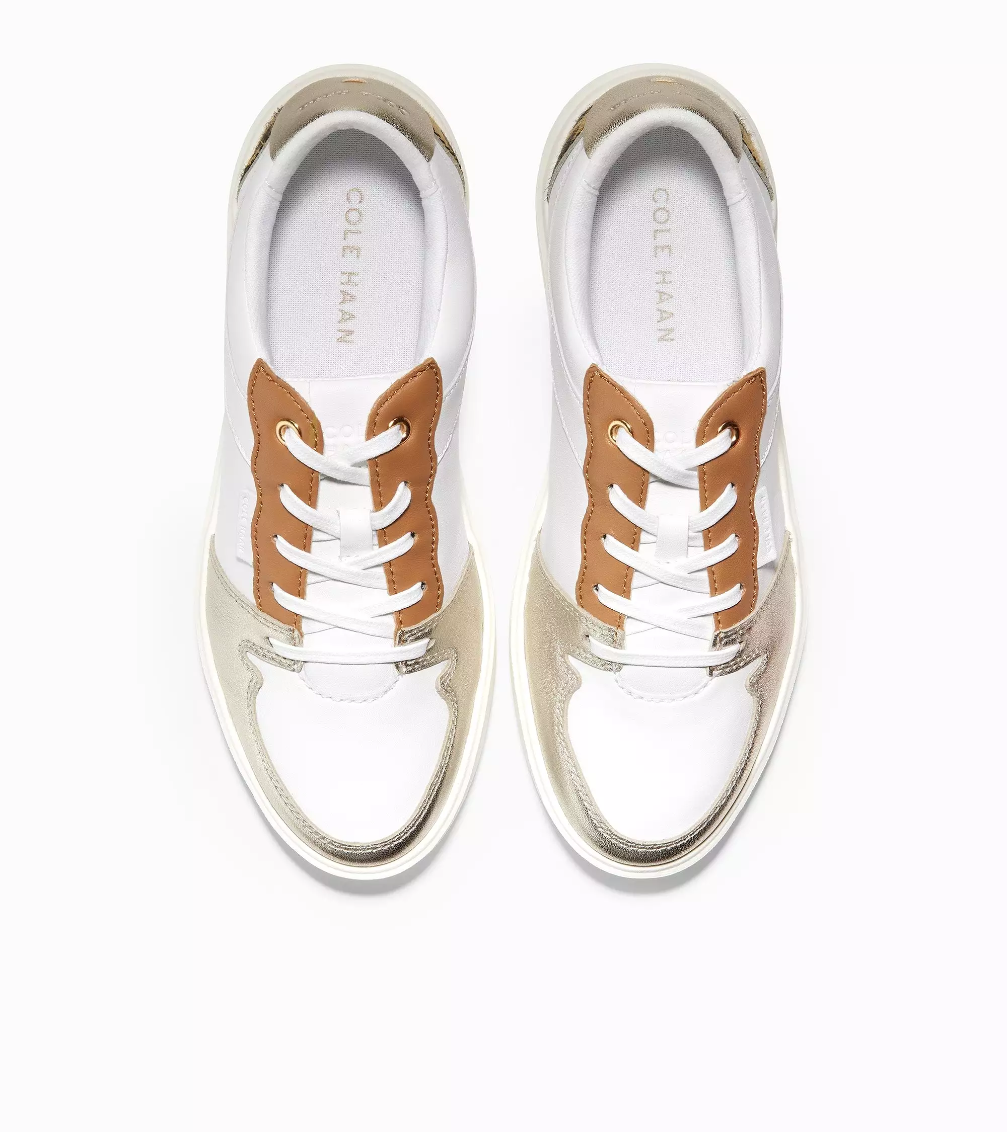 Cole Haan Grand Crosscourt Modern Tennis Optic White/Gold Metallic Sneakers