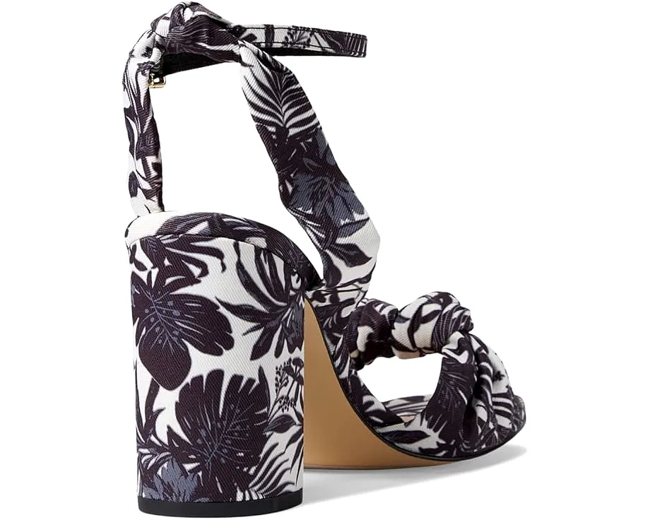 Cole Haan Kaycee Black/Ivory Beverly Floral Canvas/Brushed Gold Heeled Sandals