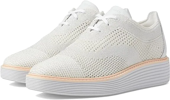 Cole Haan Original Grand Platform Stitchlite Optic White/Silver Knit Sneakers