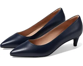 Cole Haan Vandam Pump Navy Leather Waterproof Pointed Toe Kitten Heeled Pumps