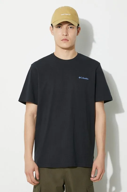 Columbia cotton t-shirt black color