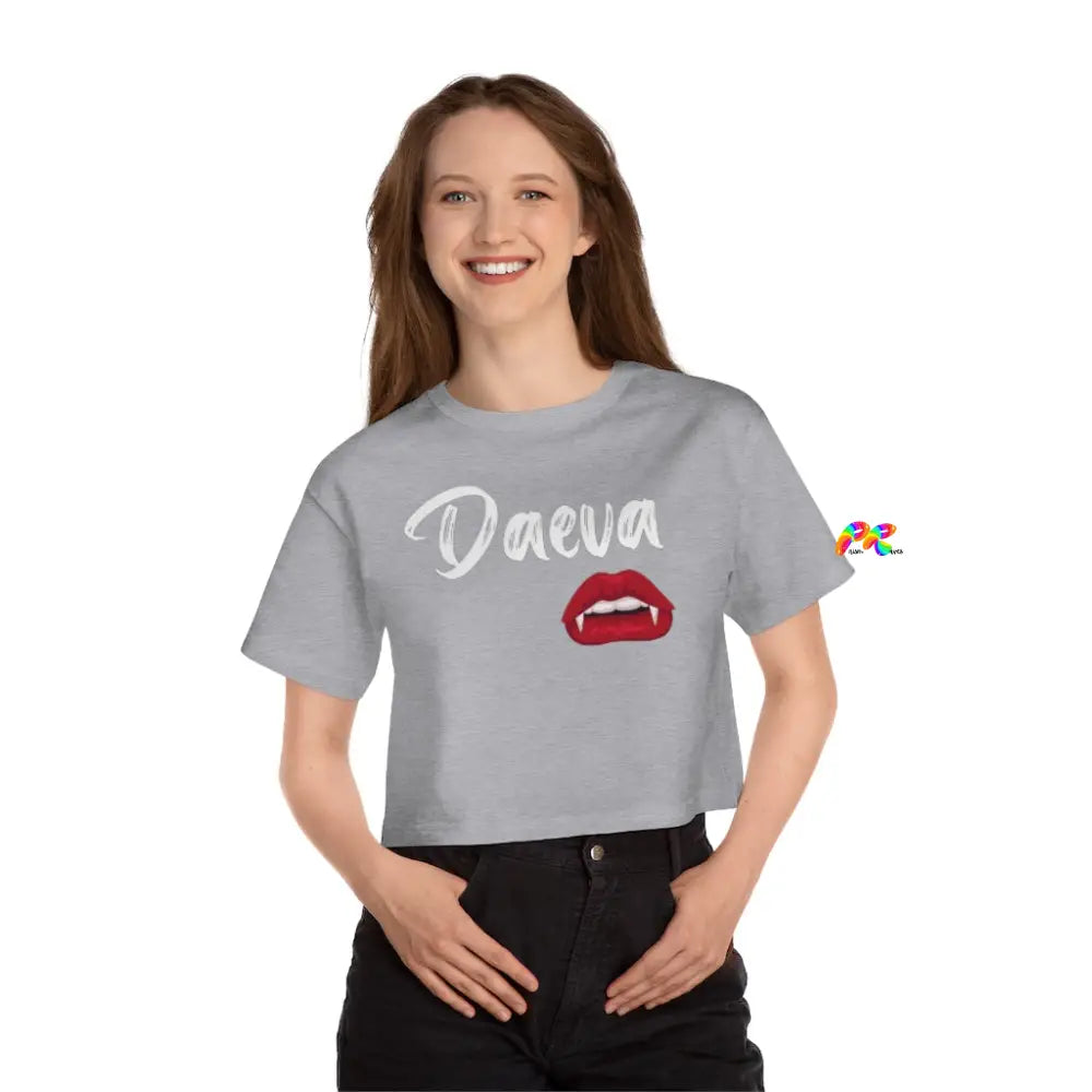 Daeva With Vampire Teeth Champion Cropped T-Shirt