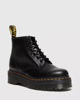 Doc Martens UNISEX 101 SMOOTH LEATHER PLATFORM ANKLE BOOTS (Black)