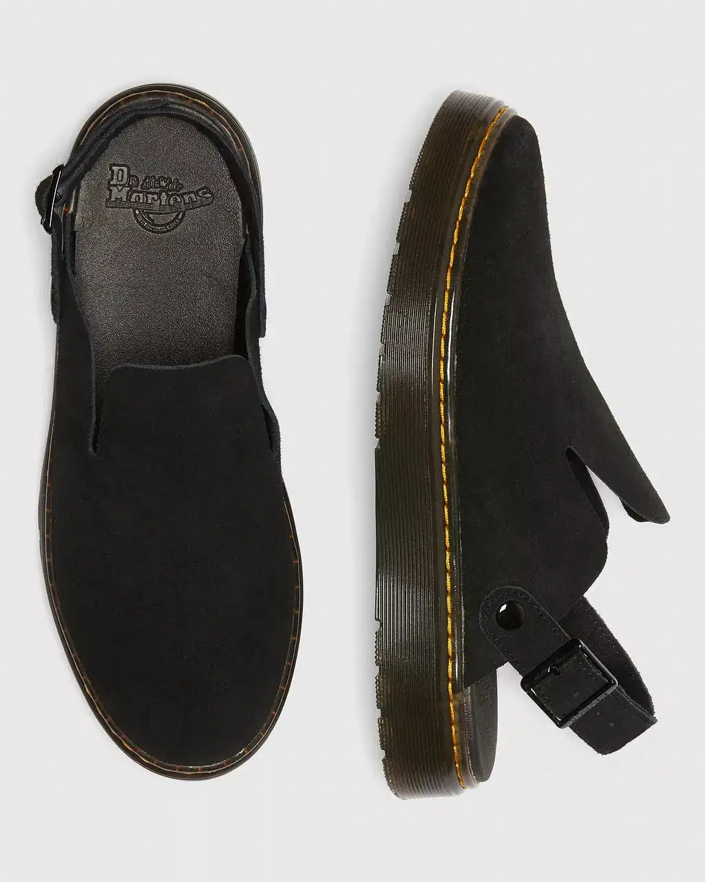 Doc Martens UNISEX CARLSON SUEDE CASUAL SLINGBACK MULES (Black — E.H.SUEDE)