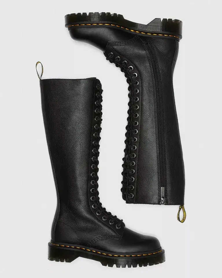 Doc Martens Women's 1B60 BEX PISA LEATHER KNEE HIGH BOOTS (BLACK PISA)