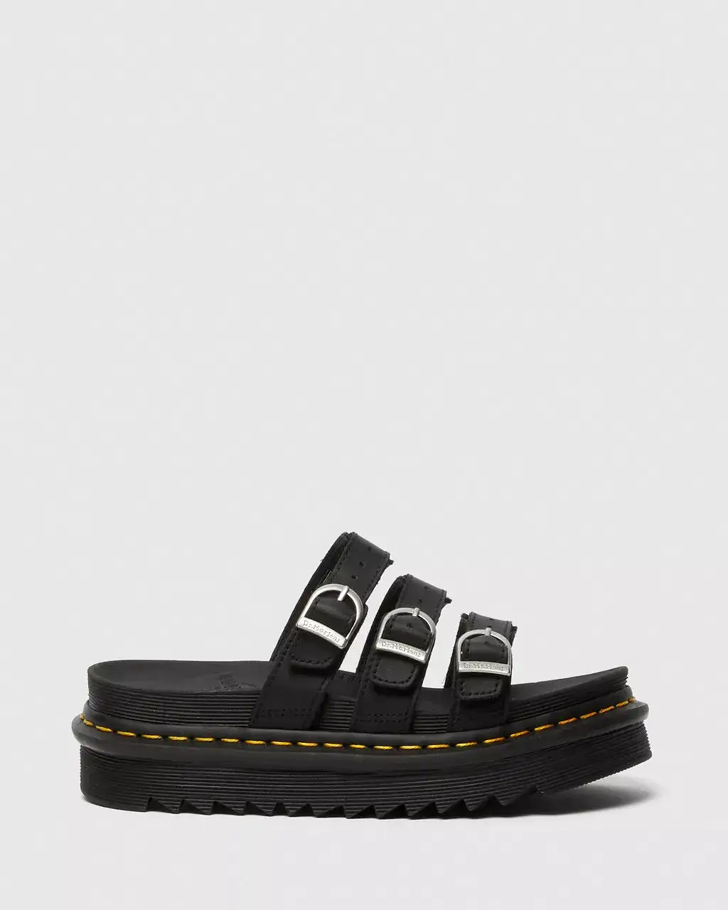 Doc Martens Women's BLAIRE LEATHER SLIDE SANDALS (Black Hydro)