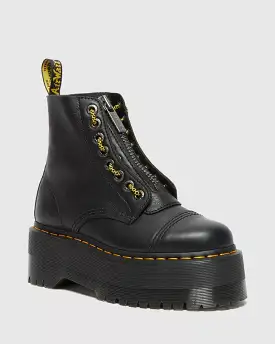 Doc Martens Women's SINCLAIR MAX PISA LEATHER PLATFORM BOOTS (Black)