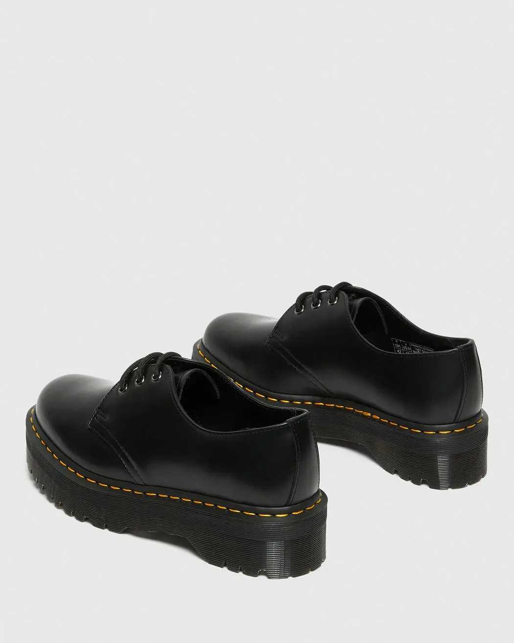 Dr. Martens UNISEX 1461 QUAD BLACK POLISHED SMOOTH (Black)