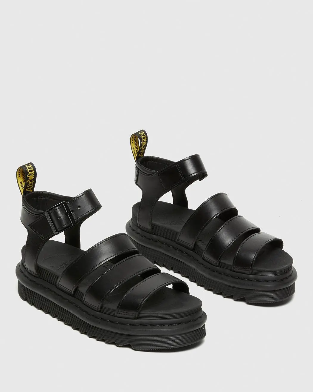 Dr. Martens Women's BLAIRE BRANDO LEATHER STRAP SANDALS (Black)