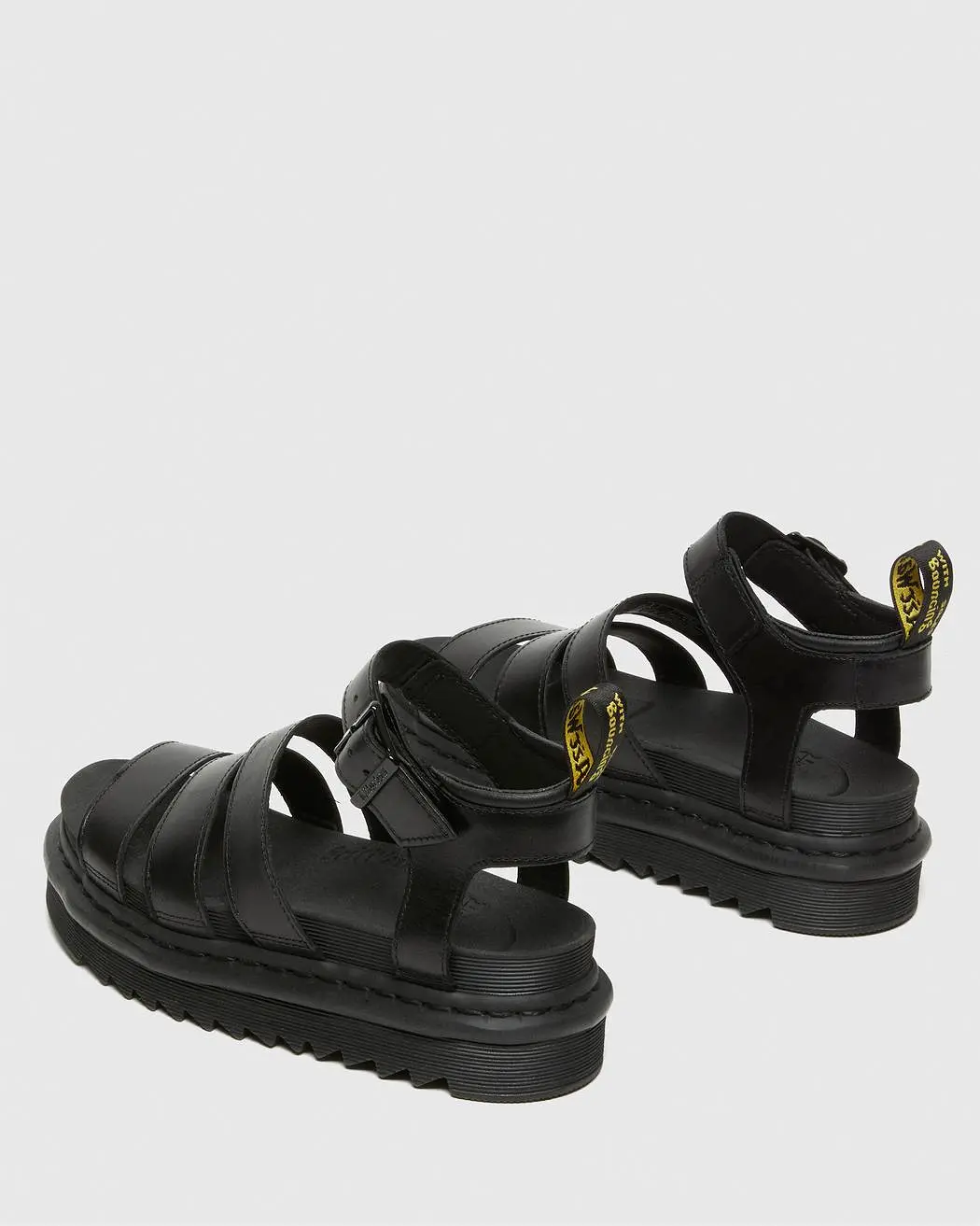 Dr. Martens Women's BLAIRE BRANDO LEATHER STRAP SANDALS (Black)