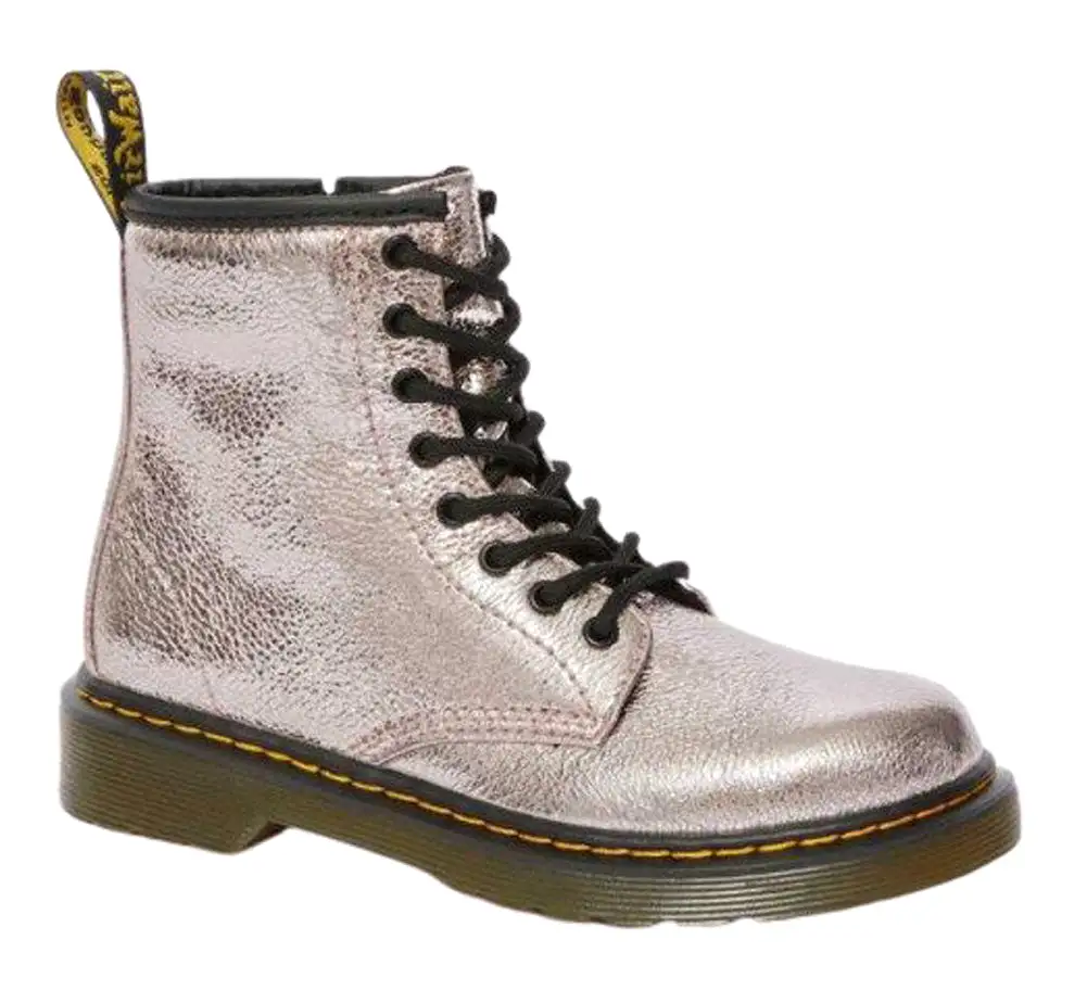 DR.MARTENS 1460 Crinkle Metallic Kids | Pink Salt (25652984)