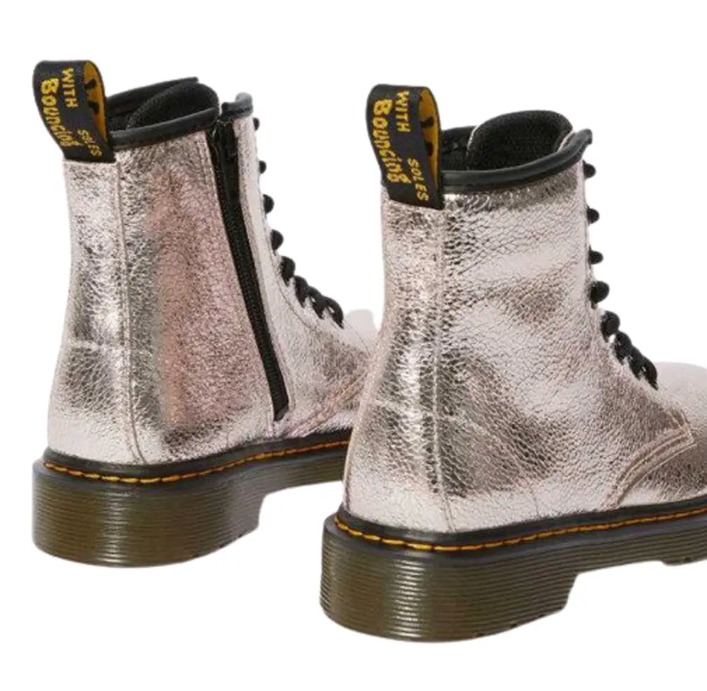 DR.MARTENS 1460 Crinkle Metallic Kids | Pink Salt (25652984)