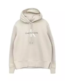 Felpa Donna Calvin Klein Jeans Archival Monologo Hoodie Eggshell