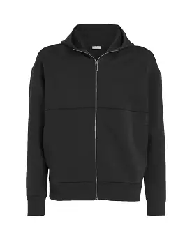 Felpa Uomo Calvin Klein Embossed Logo Zip Nero