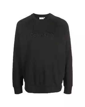 Felpa Uomo Calvin Klein Iconic Logo Refibra Sweatshirt Nero