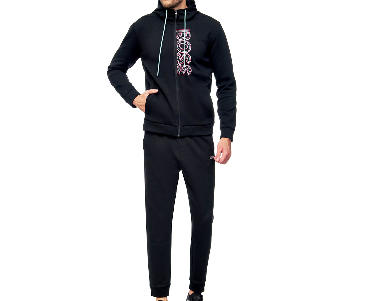 Hugo Boss 50471880 Saggy 1 Hadiko 1 Hooded Tracksuit Black