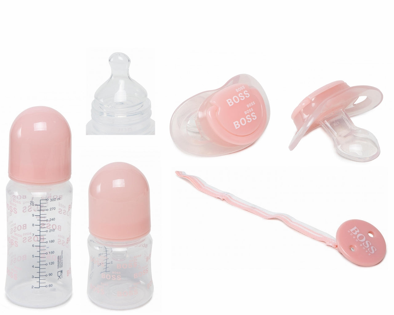 Hugo Boss Baby's J9K146 44L Two Bottle Dummy Boxed Set Pink