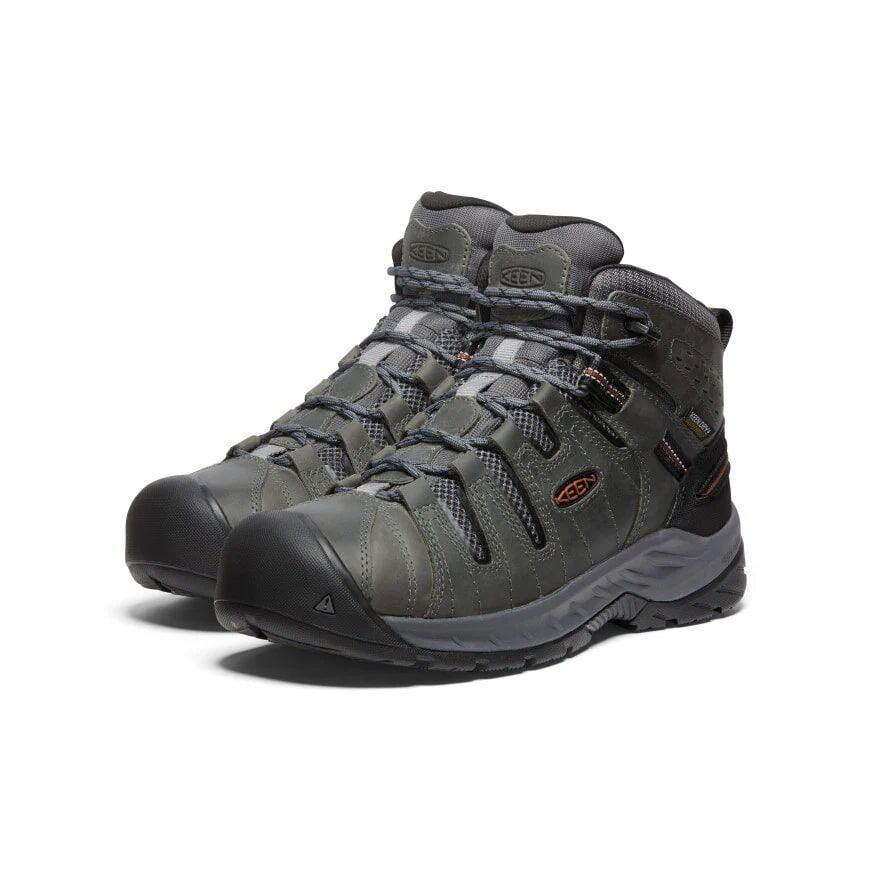 Keen Men's Flint II Waterproof Mid Soft Toe Boot in Steel Grey