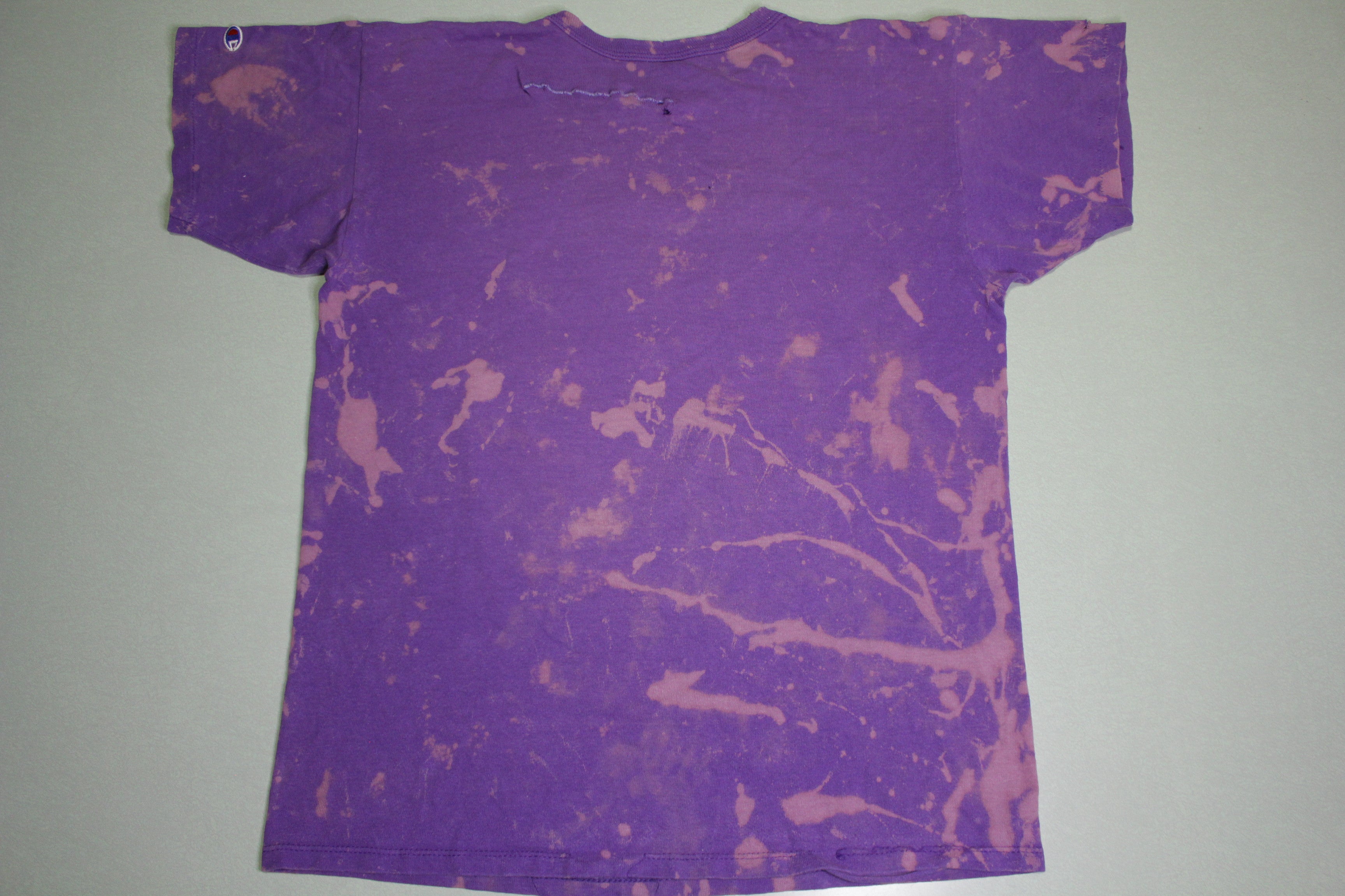 Los Angeles LA Lakers Champion Net 80's Vintage Distressed Tie Dye Bleached T-Shirt