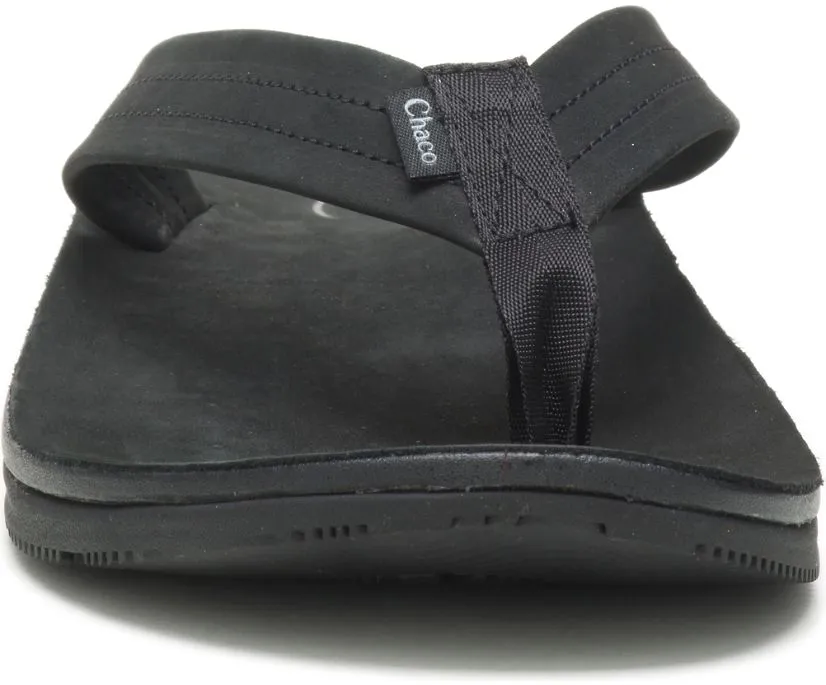 Men's Chaco Classic Leather Flip Color: Black