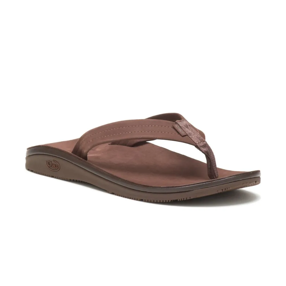 Men's Chaco Classic Leather Flip Color: Dark Brown