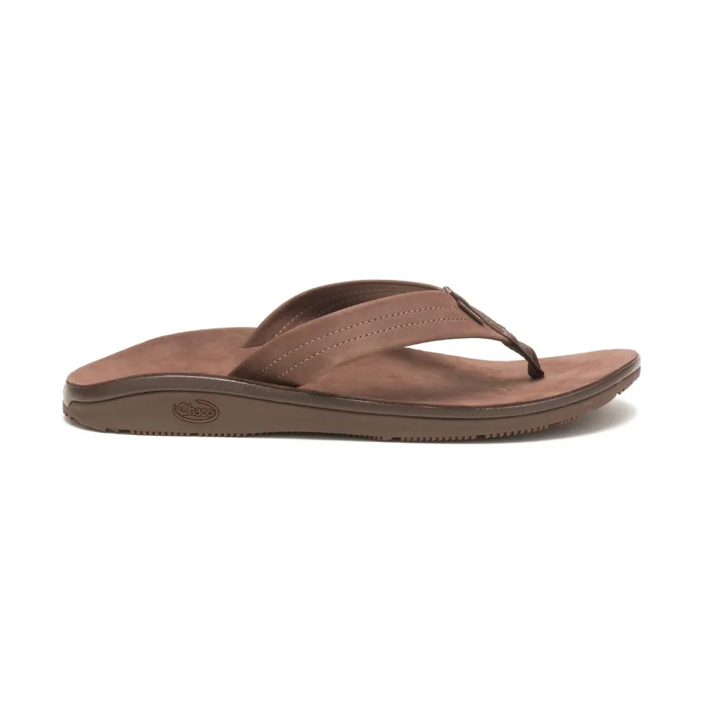 Men's Chaco Classic Leather Flip Color: Dark Brown