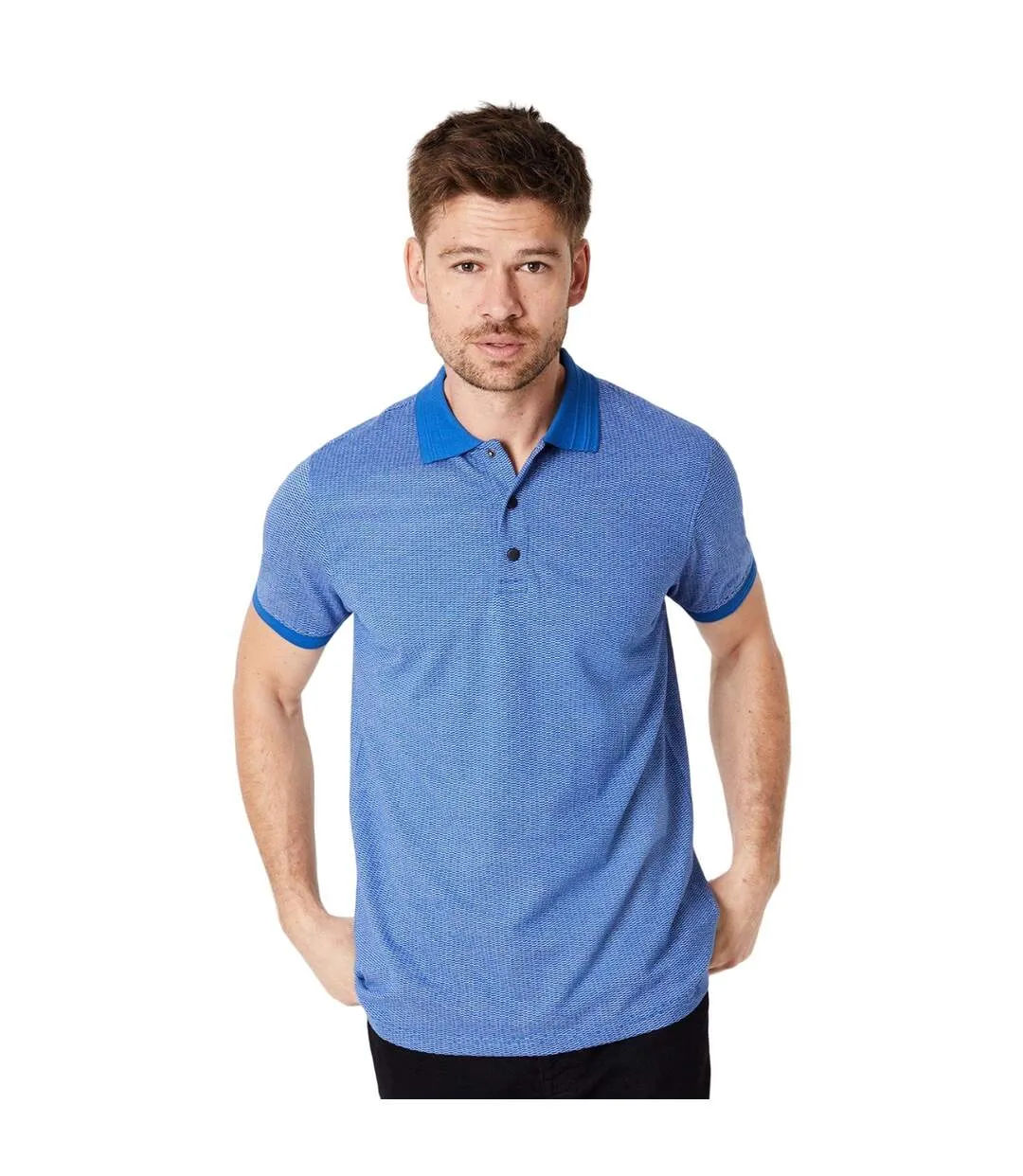 Mens dash jacquard polo shirt blue Burton