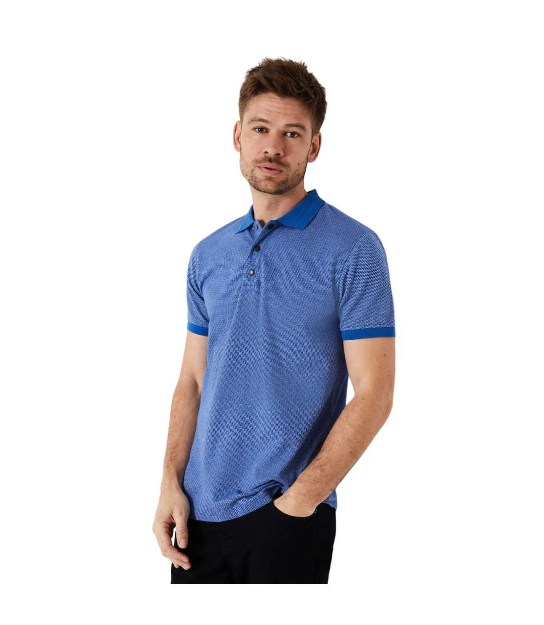 Mens dash jacquard polo shirt blue Burton