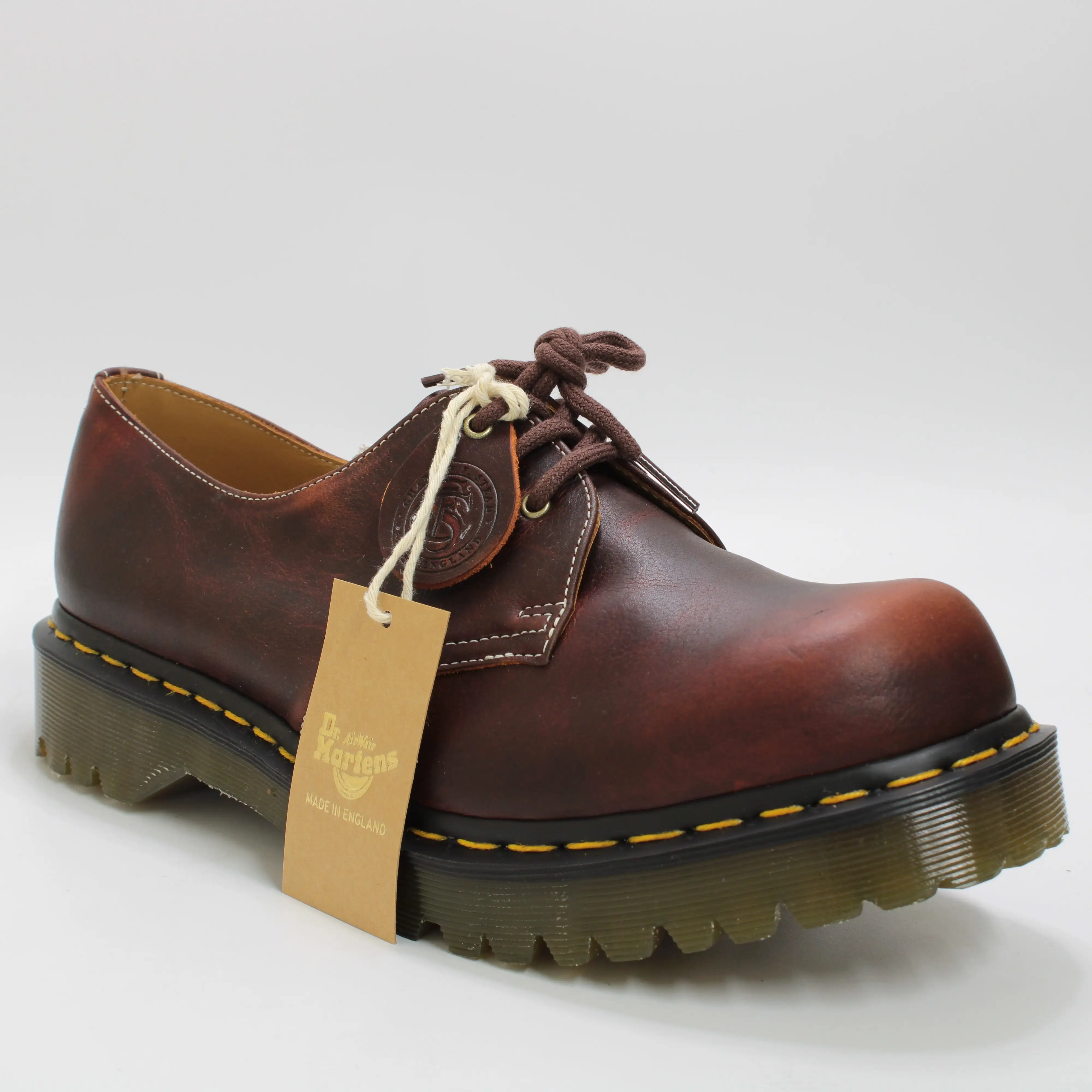 Mens Dr. Martens 1461 3 Eye Bump Toe Shoes Heritage Tan Phoenix