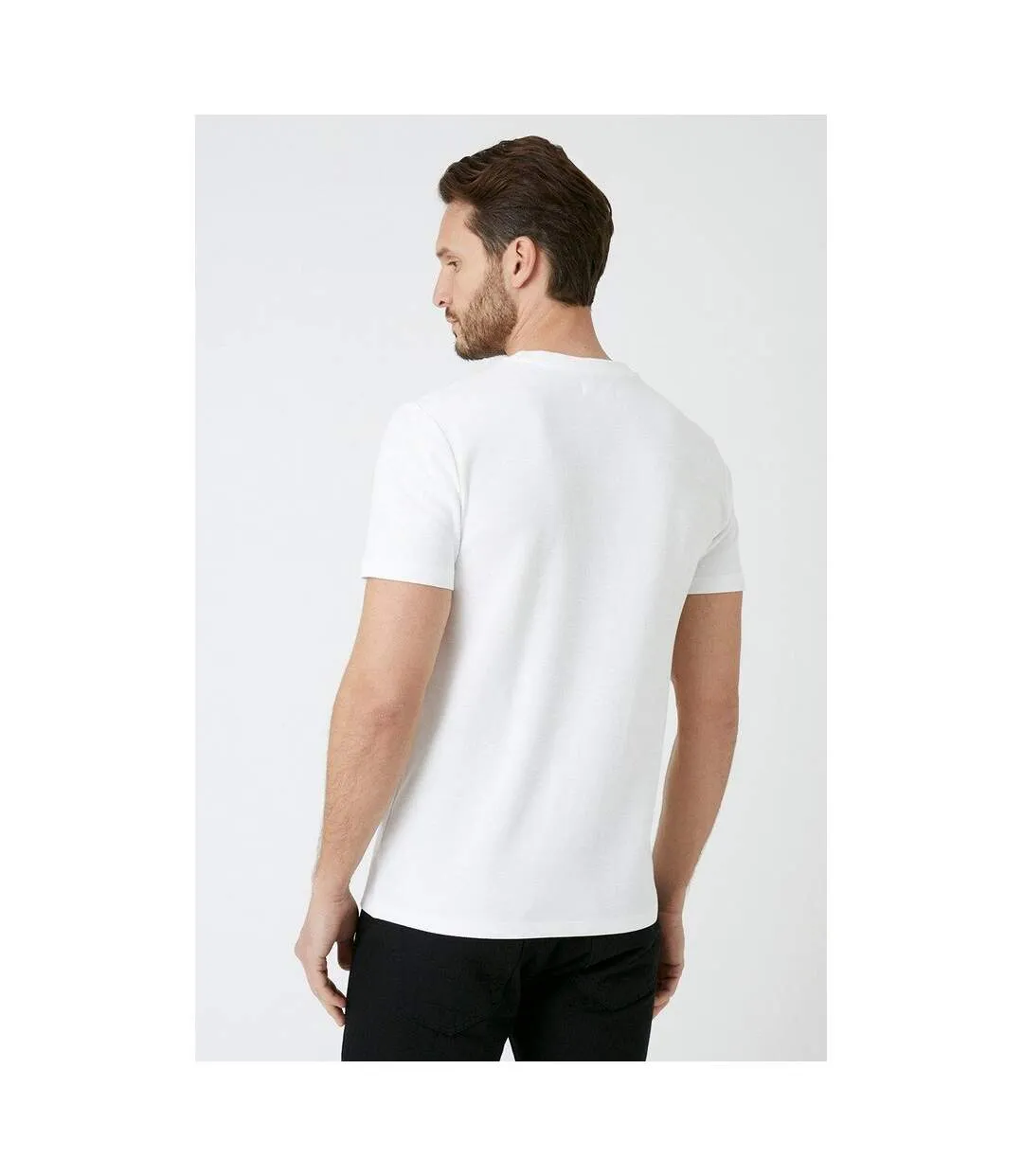 Mens pique crew neck t-shirt white Burton