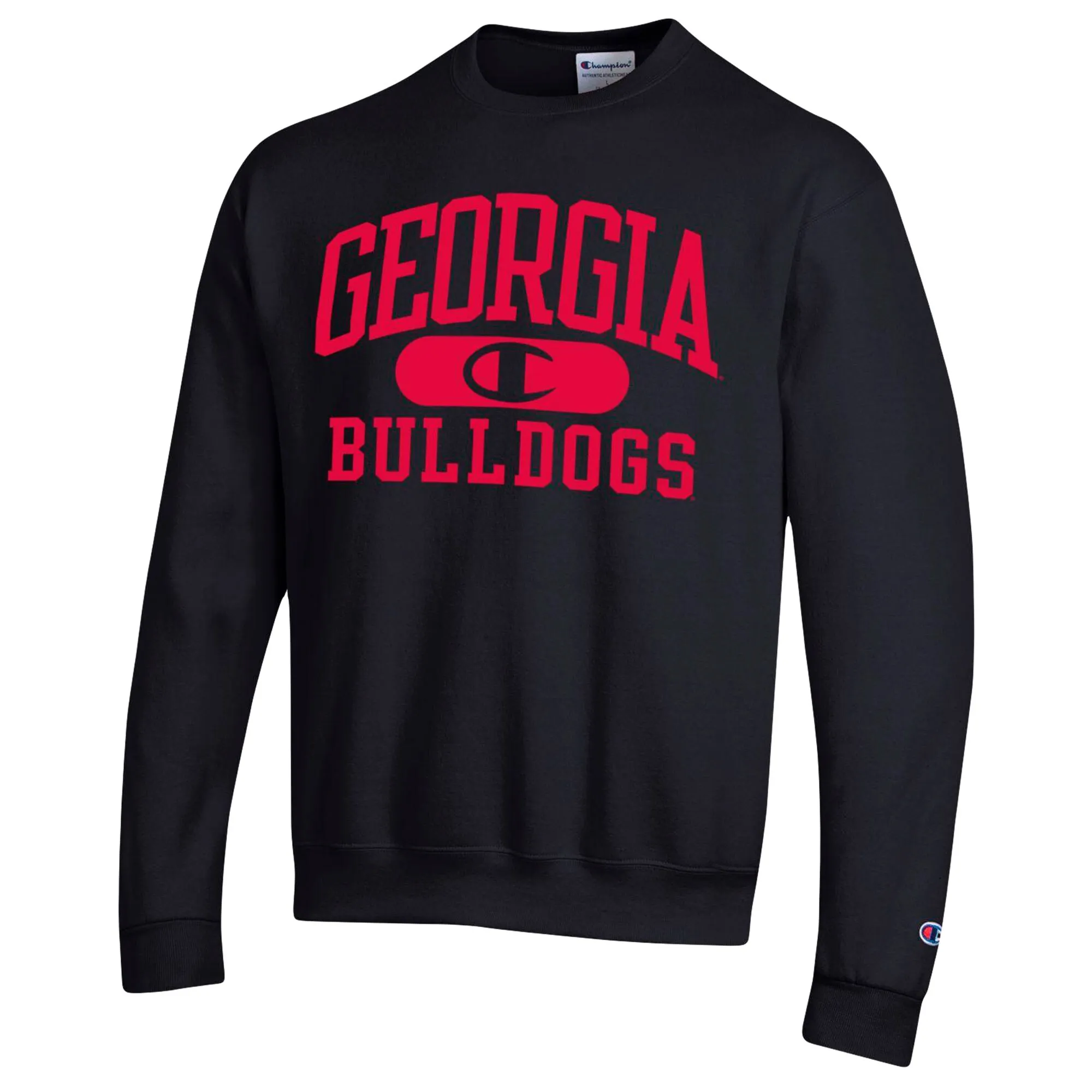 Men's Champion Black Georgia Bulldogs Arch Pill Sweatshirt