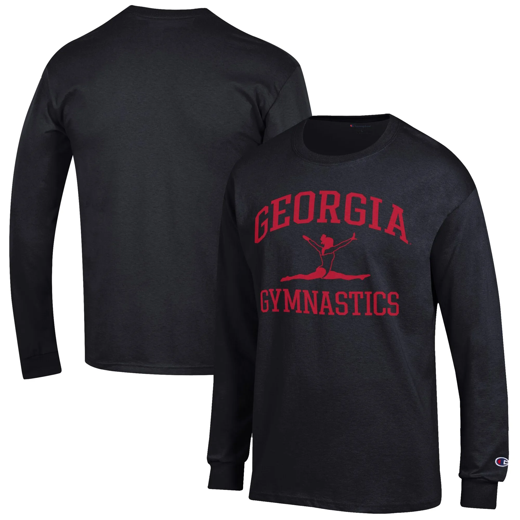 Men's Champion  Black Georgia Bulldogs Gymnastics Icon Long Sleeve T-Shirt