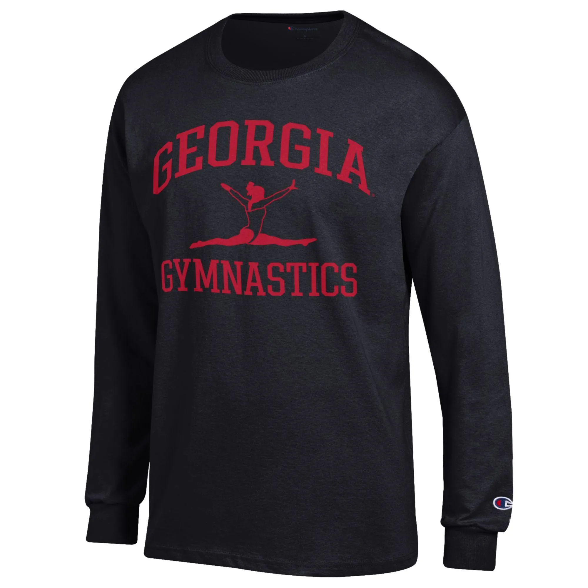 Men's Champion  Black Georgia Bulldogs Gymnastics Icon Long Sleeve T-Shirt