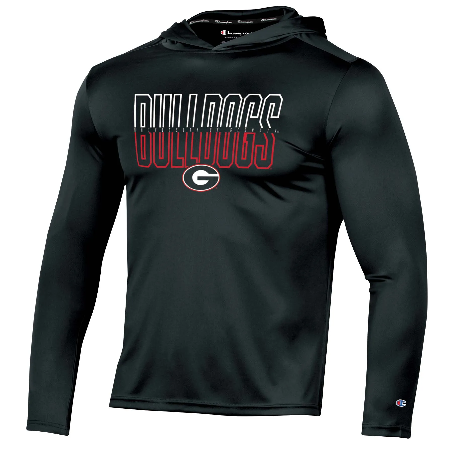 Men's Champion Black Georgia Bulldogs Impact Long Sleeve Hooded T-Shirt