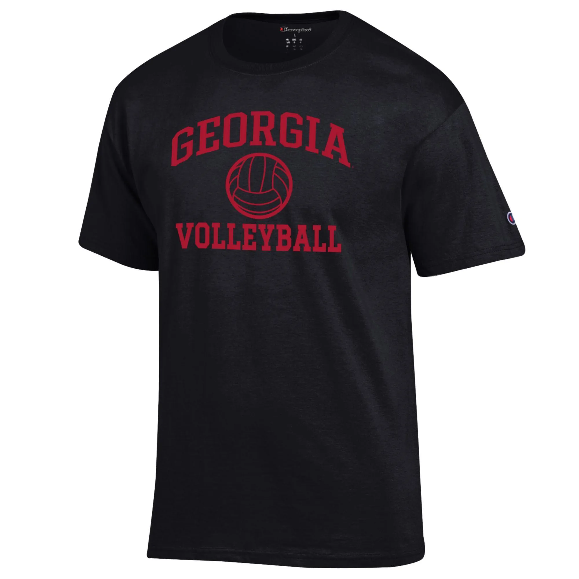 Men's Champion Black Georgia Bulldogs Volleyball Icon Powerblend T-Shirt