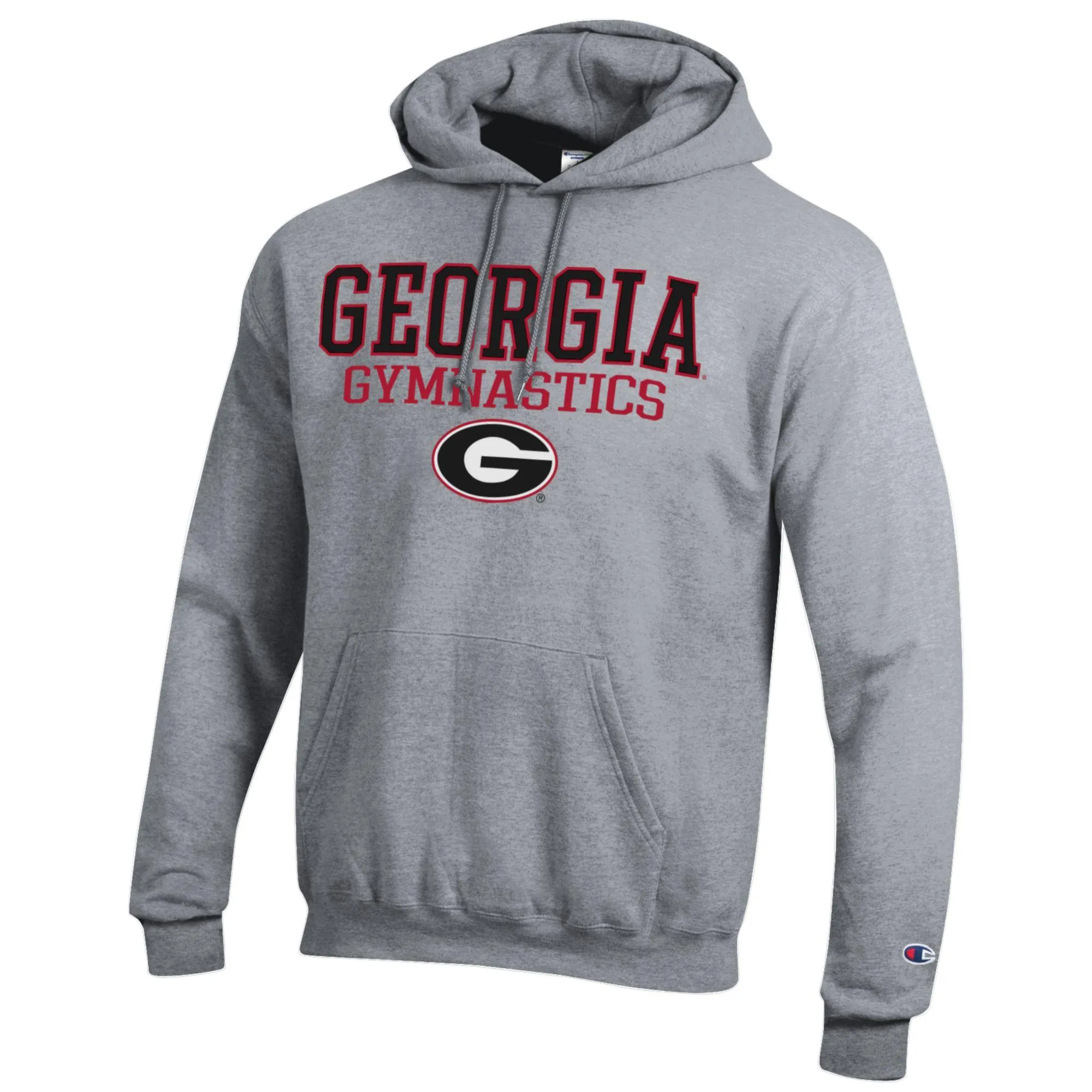 Men's Champion  Gray Georgia Bulldogs Gymnastics Stack Powerblend Pullover Hoodie