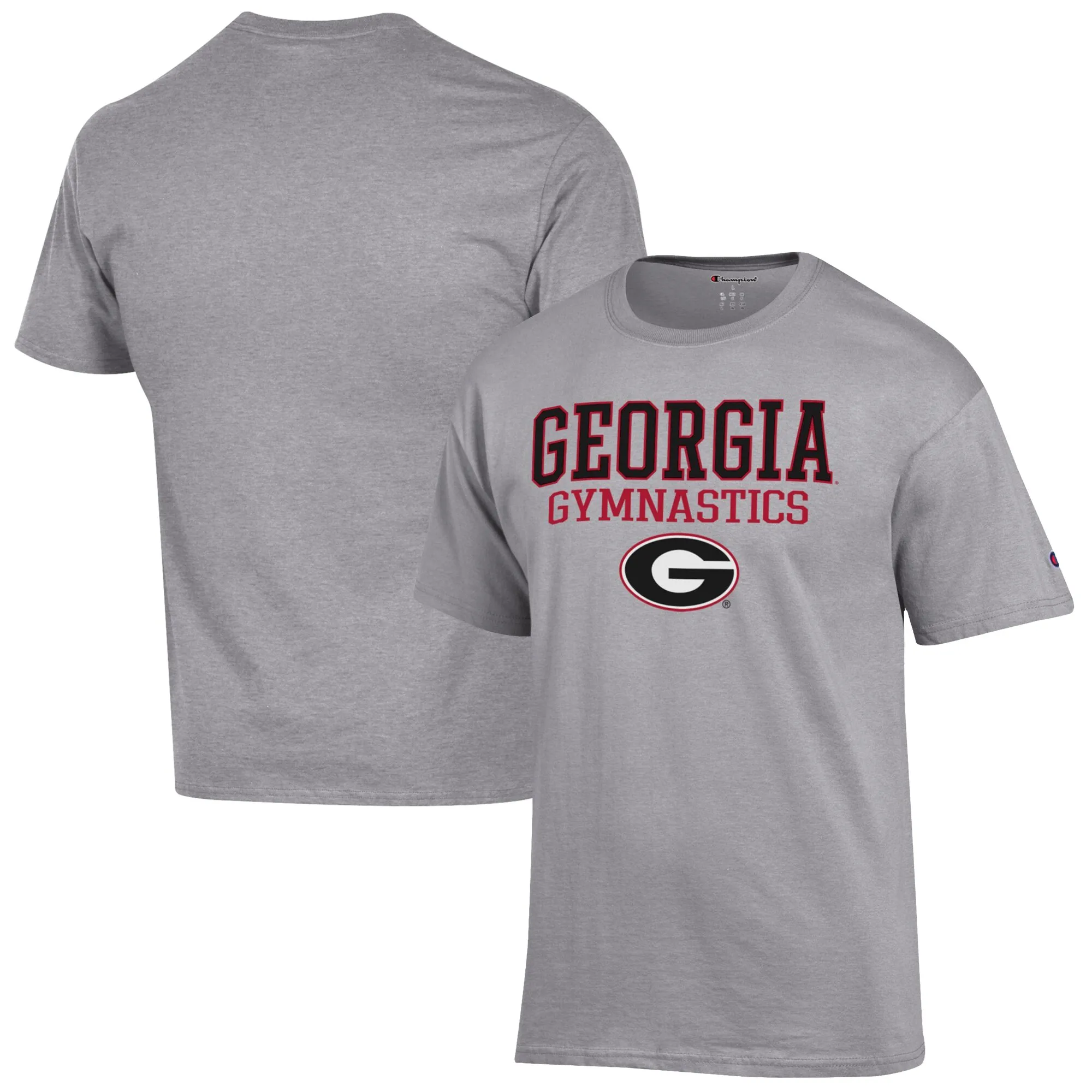 Men's Champion  Gray Georgia Bulldogs Gymnastics Stack T-Shirt