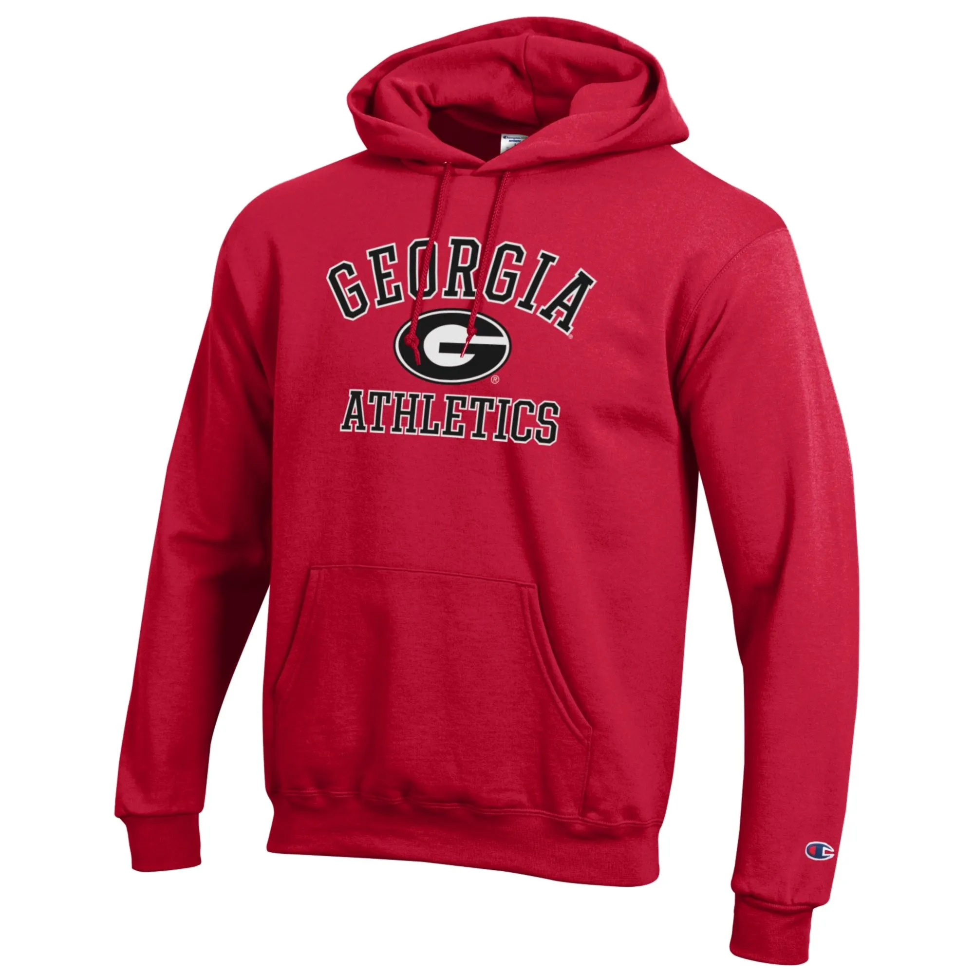 Men's Champion  Red Georgia Bulldogs Athletics Logo Pullover Hoodie