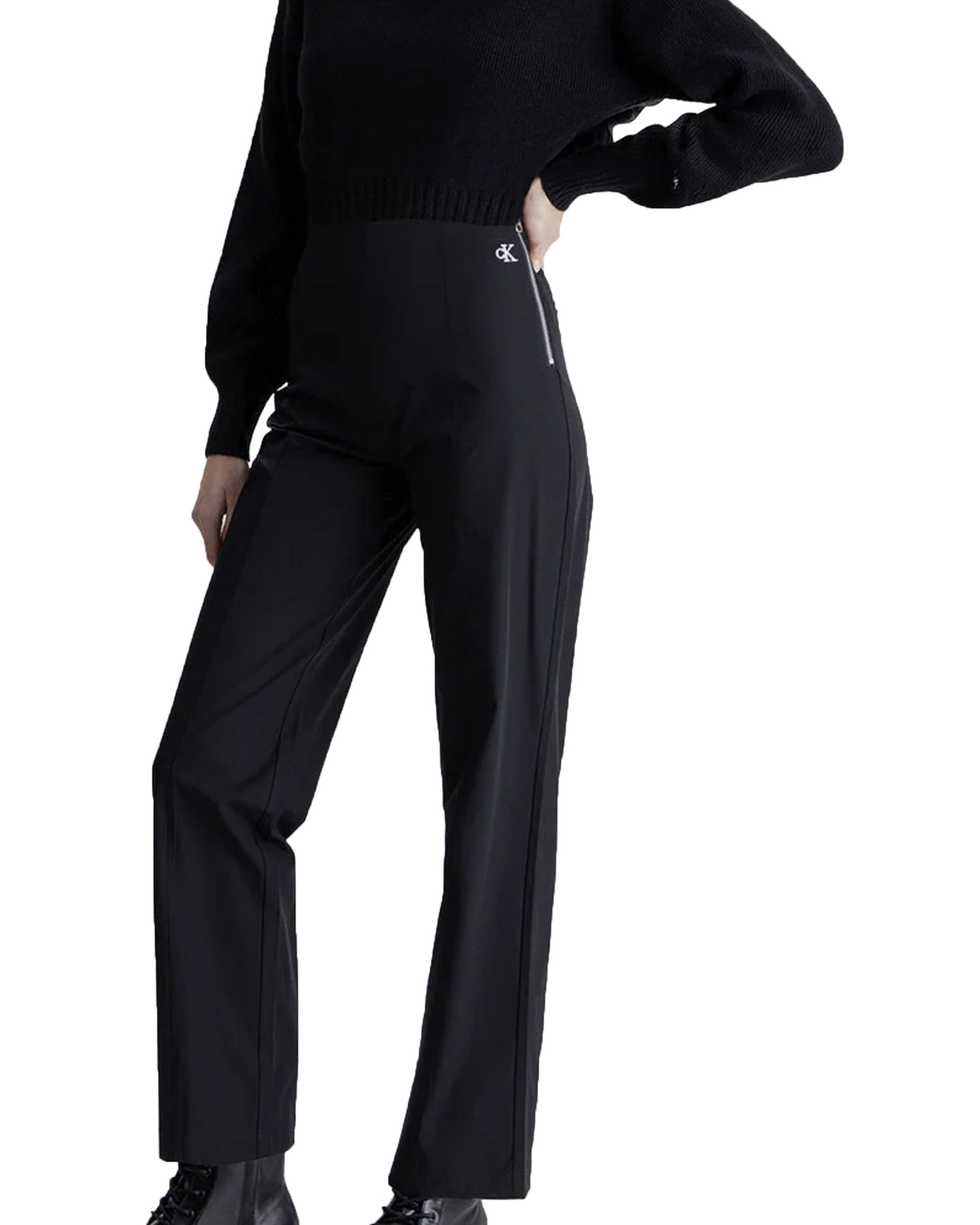 Pantalone Donna Calvin Klein Technical Slim Fit Pant Nero